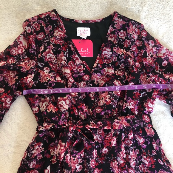 Isabel Maternity Purple Floral Bell Sleeve Dress - Picture 6 of 15